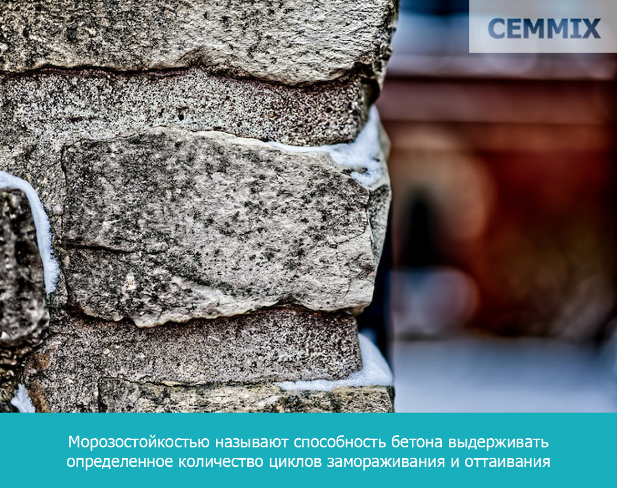 Морозостойкостью называют способность бетона выдерживать определенное количество циклов замораживания и оттаивания